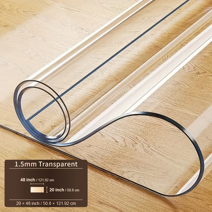 1pc 1.5mm Thick Rectangular Tablecloth, Transparent PVC Table Cover, Heat-resistant High-quality Scratch-resistant Table Cover, Hotel Restaurant and Coffee Table, Home Dining Device, Heat-resistant Cover, Protective Table Mat, High Quality Tablecloth
