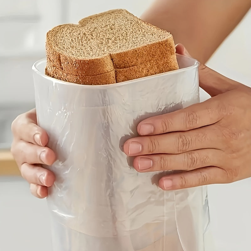 1pc Leak-proof and Reusable Plastic Storage Container | Multifunctional Transparent Sealing Box for Bread, Toast, Fruits, and Vegetables | Flip Top Closure, Rectangle Shape, Kitchen Storage and Additions