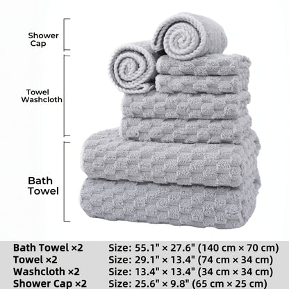 4-Pack Waffle Weave Ultra-Soft Bath Towels, Super Absorbent Quick-Dry Microfiber Towels for Adults, Quick-Drying Textured Towels, Soft Spa and Gym Travel Towels, Durable Material, Suitable for Daily Use - 80%, 20% Polyamide