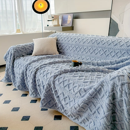Sofa Cover, Sofa Slipcover, Soft Polyester Velvet Fabric, Suitable for 2-4 Seater Sofas, Non-Slip Washable Sofa Cover, Pet-Friendly, Bohemian Modern Jacquard Couple Tatami Cover for Bedroom Sofa
