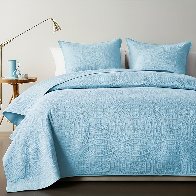 2/3pcs Quilt Set Bedspreads (1 Quilt, 1 Or 2 Pillowcase)-Soft Ventilate Quilt, Lightweight Microfiber Bedspread - Halloween And Christmas Modern Style Coin Pattern Coverlet, Gifts for Back-To-School Season, Suitable for School Dormitories