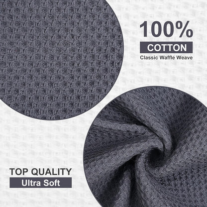 23pcs 100% Cotton Waffle Weave Kitchen Dish Cloths, Ultra Soft Absorbent Quick Drying Dish Towels, 12 X 12 Inches, Great for Cooking, Cleaning And Wiping Hands, Kitchen Decor And Accessories.