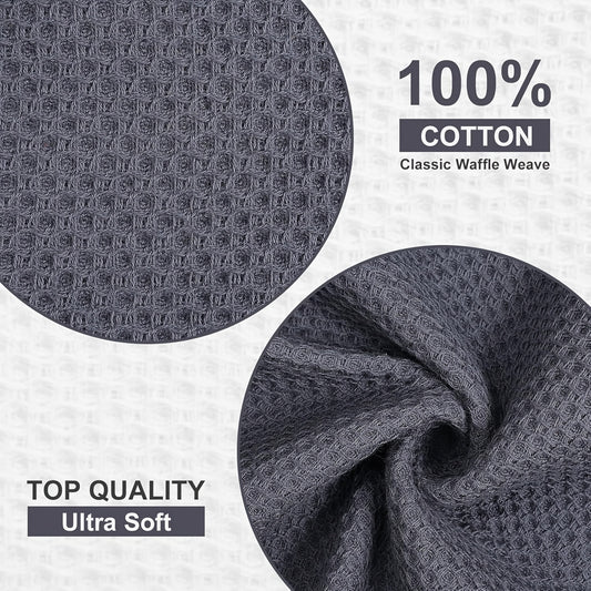 23pcs 100% Cotton Waffle Weave Kitchen Dish Cloths, Ultra Soft Absorbent Quick Drying Dish Towels, 12 X 12 Inches, Great for Cooking, Cleaning And Wiping Hands, Kitchen Decor And Accessories.