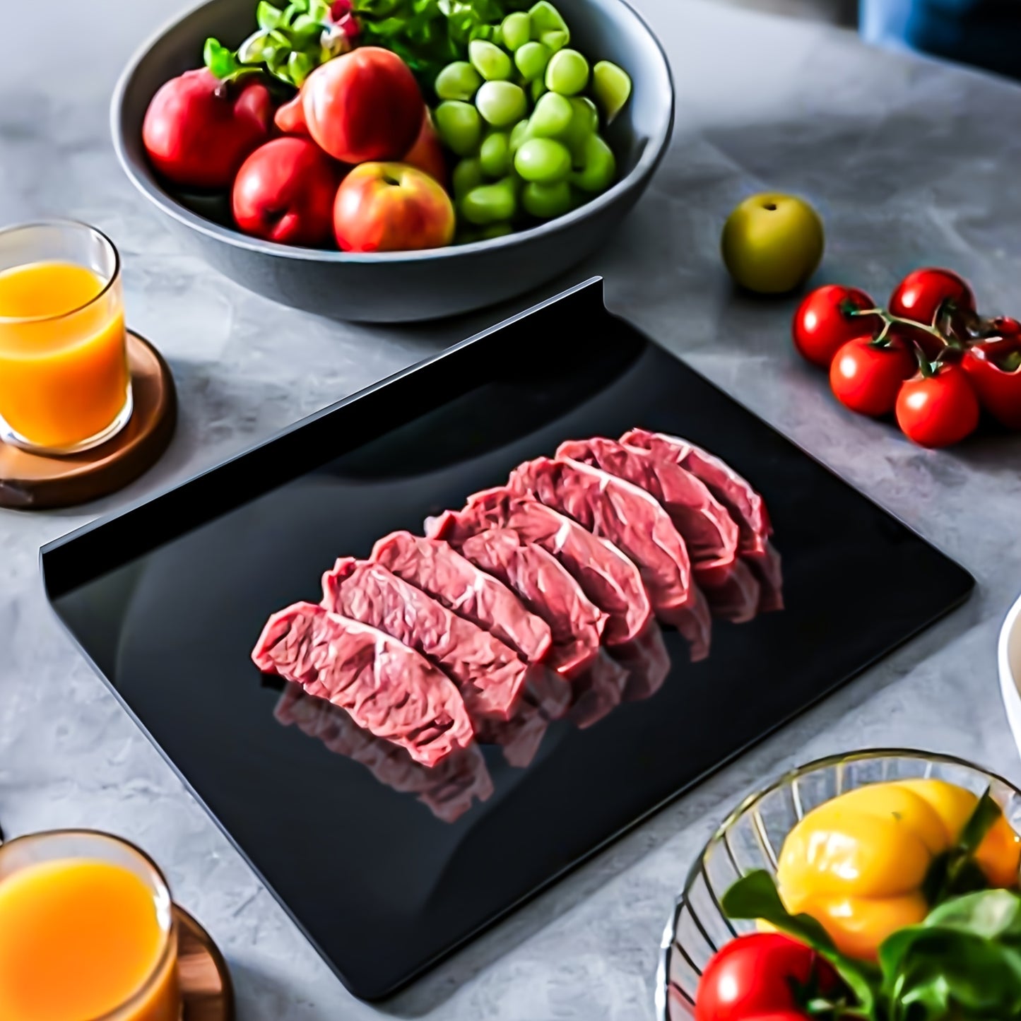 1pc, Anti-Slip Acrylic Cutting Board for Kitchen And Restaurant - Countertop Protector, Fruit Cutting Board, And Kitchen Utensil Black, Apartment Essentials Large Kitchen Cutting Board, Transparent Kitchen Cutting Board (14In X 18In)
