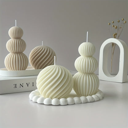 Scented Candle in a Romantic Wave Sphere - Featuring Sandalwood Fragrance, Stylish Geometric Design for Home Decoration, Ideal for Valentine'S Day And Other Special Events