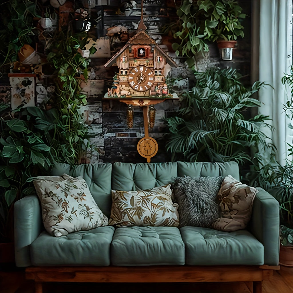 European Cuckoo Clock - Fine Carving, Handmade, And Daily Cooing from 7:00 to 21:00