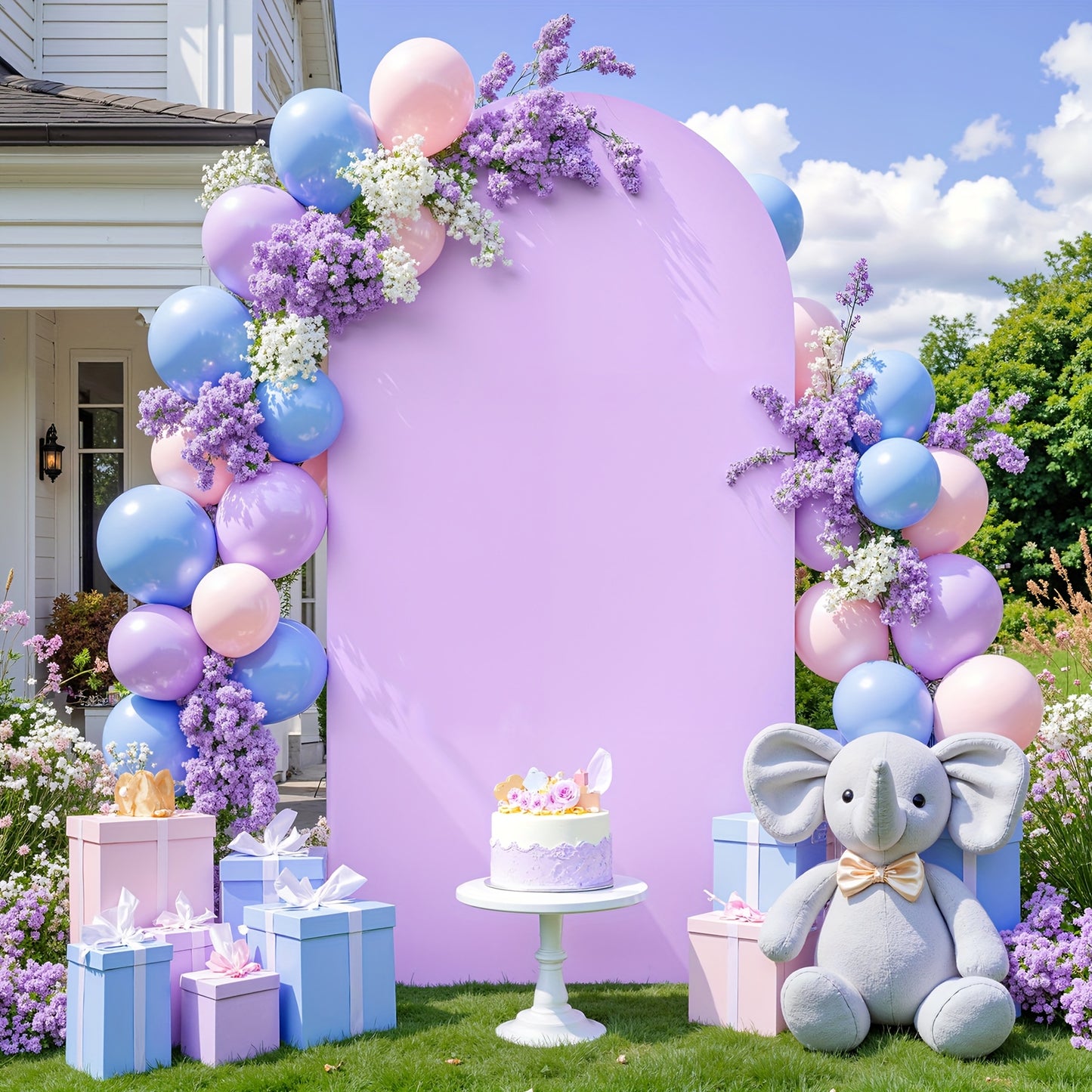 christmas 1pc 6ft Beautiful And Atmospheric Party Decoration Arch Support Fabric Cover Decoration, Stretchable, Wrinkle-free, No Ironing, Tight Fitting Arch Cover for Wedding Ceremony, Gender Reveal Bridal Shower, Family Gathering, Birthday Party