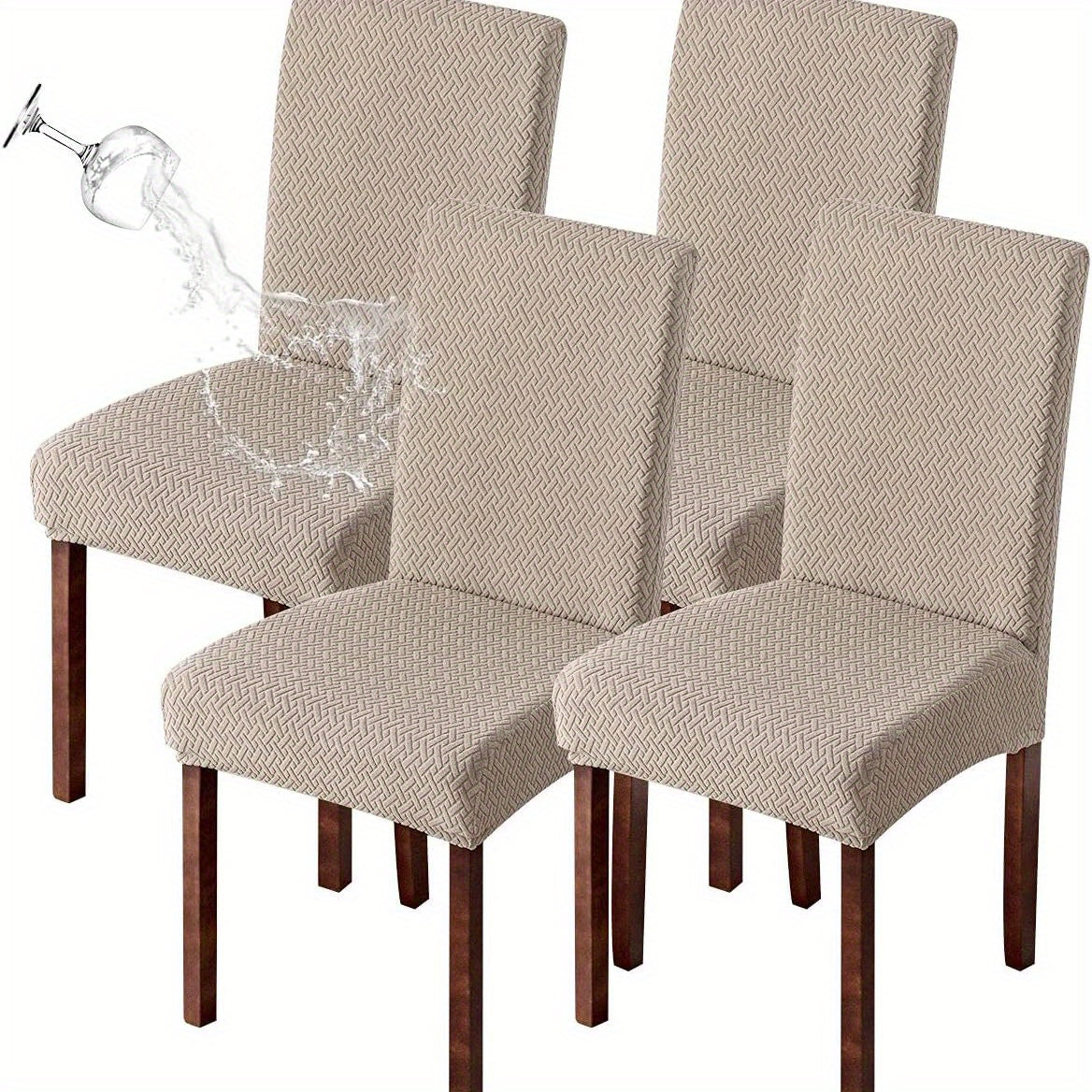 4/6pcs 100% Waterproof Chair Covers for Dining Room Kitchen Chair Covers Parson Dining Chair Slipcover