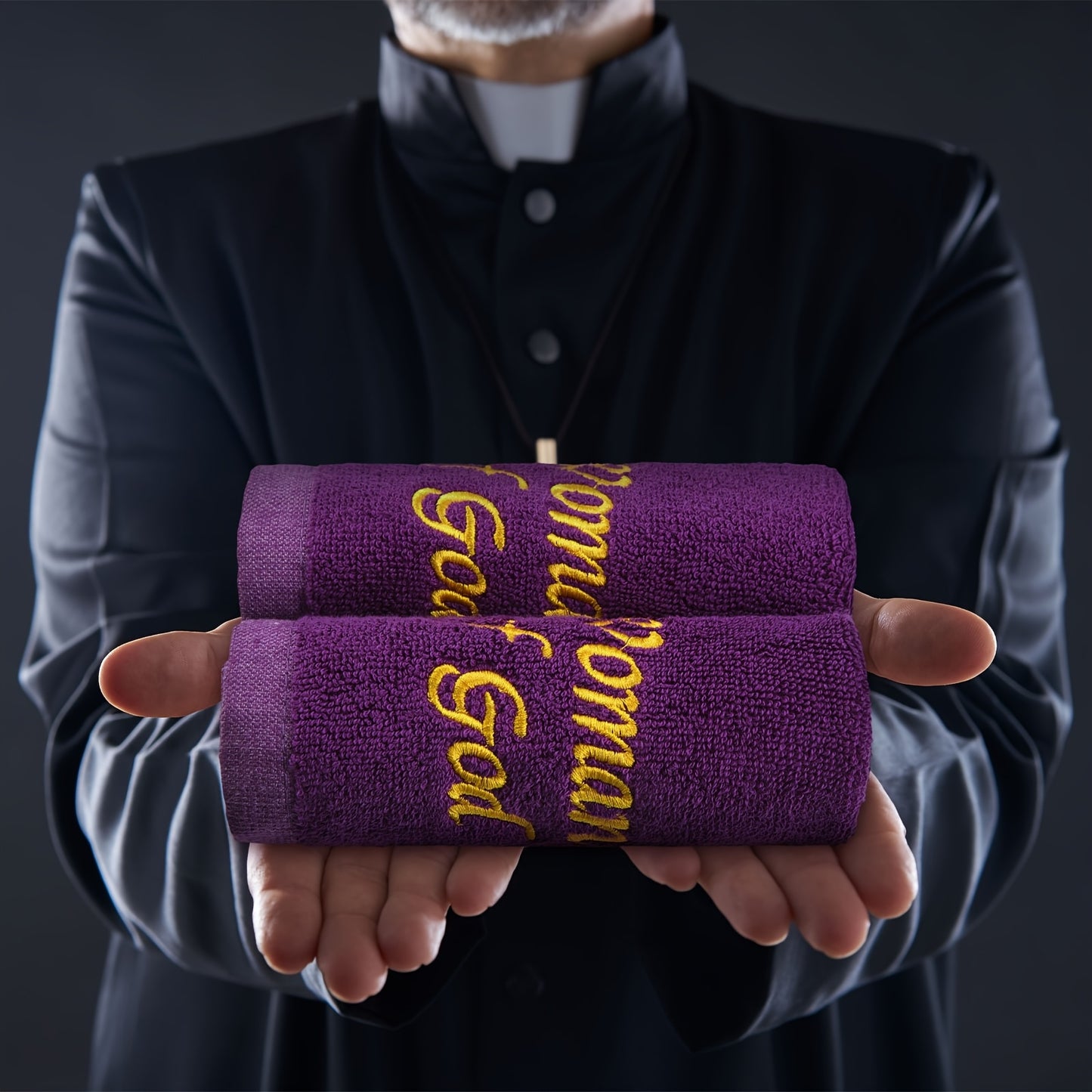 6pcs Pastor Towels For Men Pastor Hand Towels Woman Of God Handkerchiefs Church Clergy Handkerchief (Purple, Wash Cloths