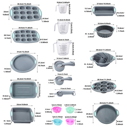 45pcs/53pcs/83pcs Silicone Bakeware Set, Silicone Cake Molds, Baking Sheet, Donut Pan, Silicone Muffin Pan, Silicone Baking Cups And Measuring Cups And Spoons Set