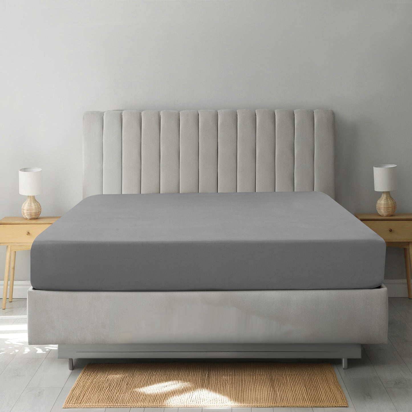 Lux Decor Solid Color Fitted Sheet - Classic Collection Cooling Sheet - Ultra Soft Brushed Microfiber Silky Fitted Sheets, Fits Mattress Upto 16 Inches Deep Pocket, Shrinkage and Fade Resistant Comfy Bedding Mattress Cover, Easy to Wash