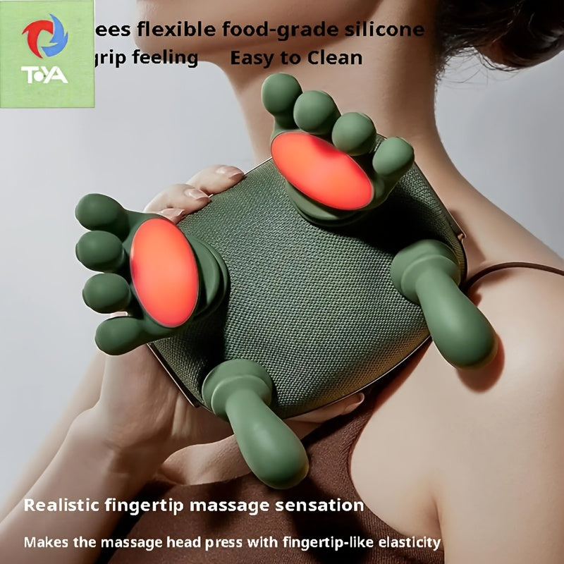[Portable Massager] 1pc Electric Massager for Portable with Powerful Brushless Motor/- Acupressure & Kneading Device with Nodes for Neck, Back, Shoulder - Therapeutic Massager For, /Office