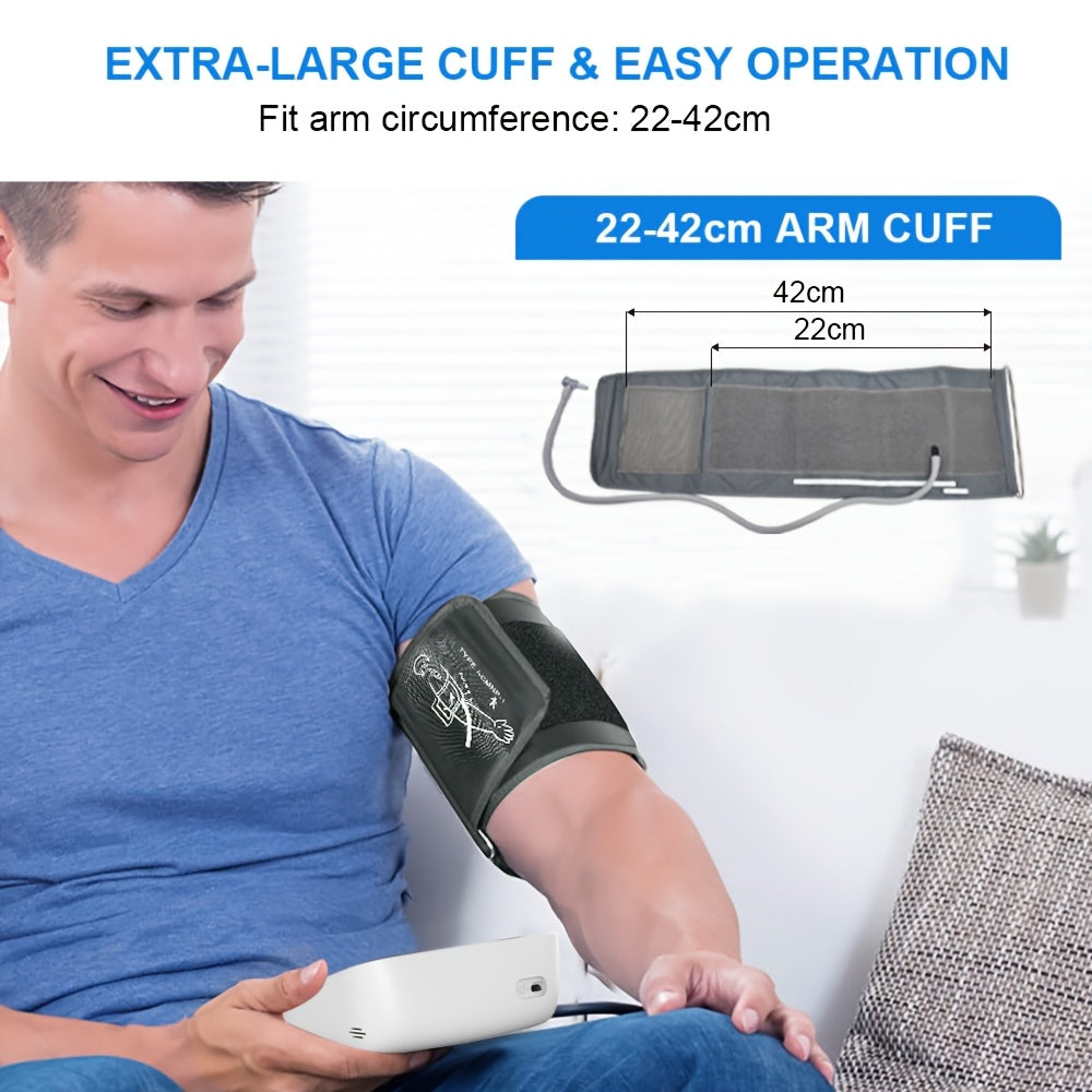 1pc ALPHAMED U80E Automatic Upper Arm Blood Pressure Monitor with Adjustable Cuff 8.7-17 Inch, Digital Sphygmomanometer, 2 X 90 Group Memory, Battery Operated (Batteries Not Included)