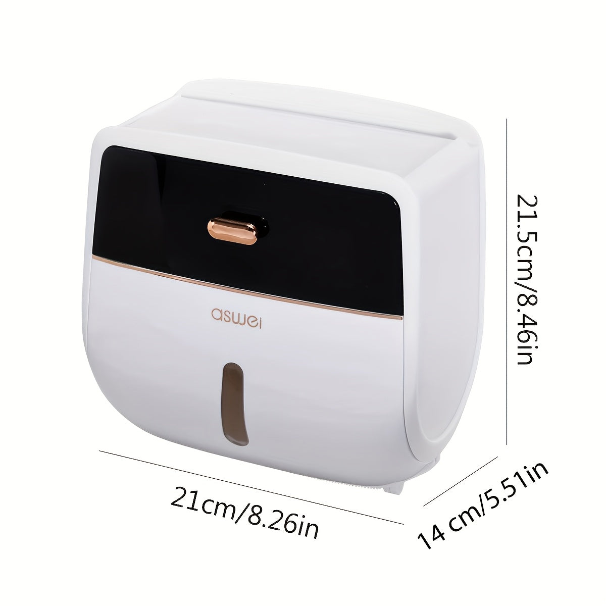 Wall-Mounted Double Layer Tissue Holder-with Storage Rack, Self-Adhesive Plastic Holder, No-Drill Installation, Polished Plastic Finish, Bathroom Organizers And Storage, Living Room & Bedroom