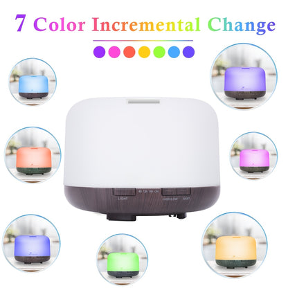 Essential Oil Diffuser 16.91oz with 10 Essential Oils, Diffuser Sprayer, 7 Color LED Light Diffuser for Home Office Bedroom (Size: 6.7" L X 6.7" W X 4.7" H), Home Lamps