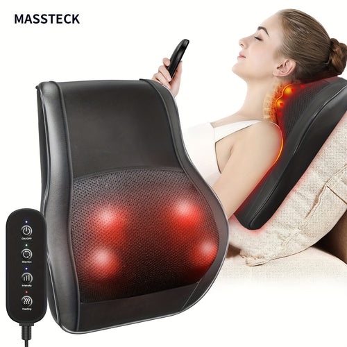 MASSTECK Shiatsu Back Massager with Heat, Deep Tissue for Neck, Shoulders And Back, 3 Massager Modes And 2 Heating Levels, 3D Kneading Massage for Body, Massager Gifts for Mom, Dad, Women