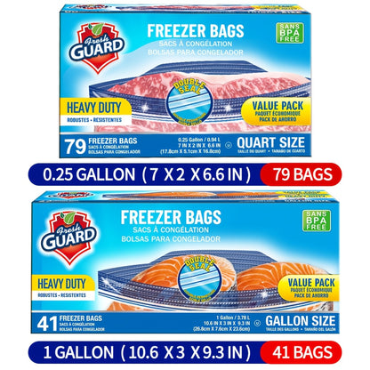 Sturdy Freezer And Refrigerator Storage Bags - Quart Capacity, Resealable with Convenient Tabs, Durable Design for Storing Fruits, Vegetables, Meats, And Bulk Foods - Kitchen Organizers And Additions