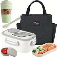 White - Lunch Box + Coffee Cup + Meal Bag