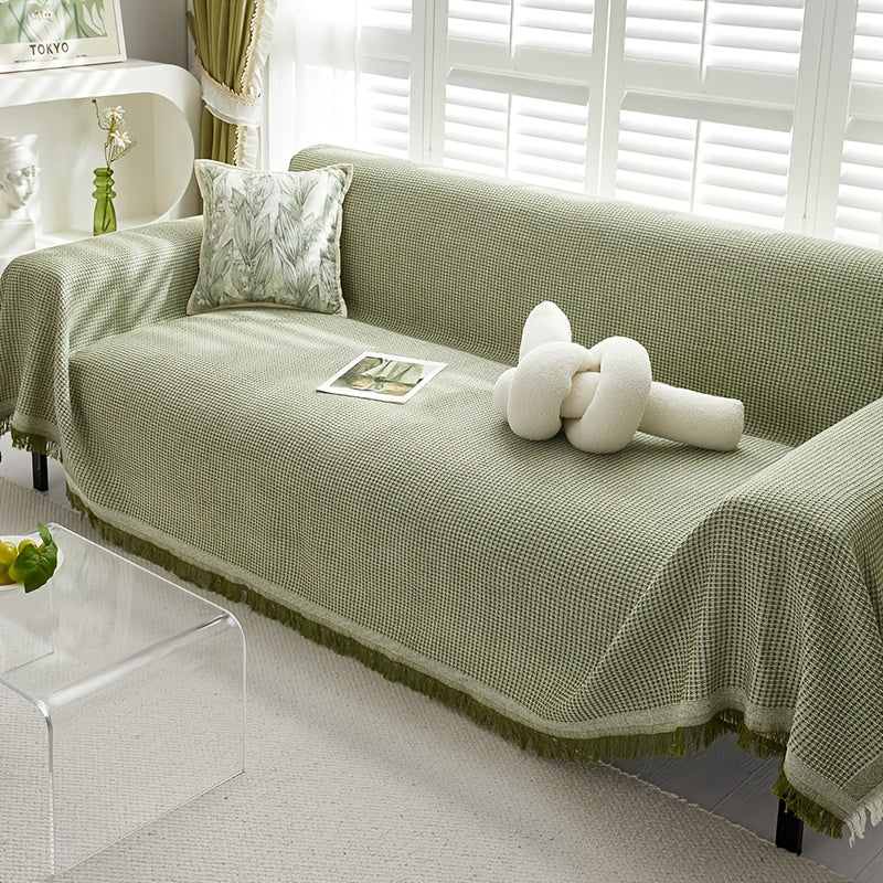 Tassel Sofa Throw Cover, Scratch-Resistant Sofa Cover, Multifunctional Breathable Sofa Slipcovers, Easy And Fashionable Couch Covers, Settee Cover for All Seasons