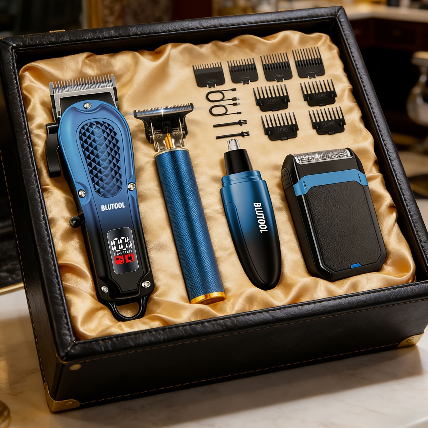 Men's Hair Clipper, Professional Electric Hair Trimmer, Beard Trimmer and Rechargeable Shaver Set, LED Display, Men's Grooming Tool Kit, Suitable for Daily Grooming and As A Gift for Men.