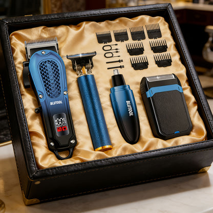 Men's Hair Clipper, Professional Electric Hair Trimmer, Beard Trimmer and Rechargeable Shaver Set, LED Display, Men's Grooming Tool Kit, Suitable for Daily Grooming and As A Gift for Men.