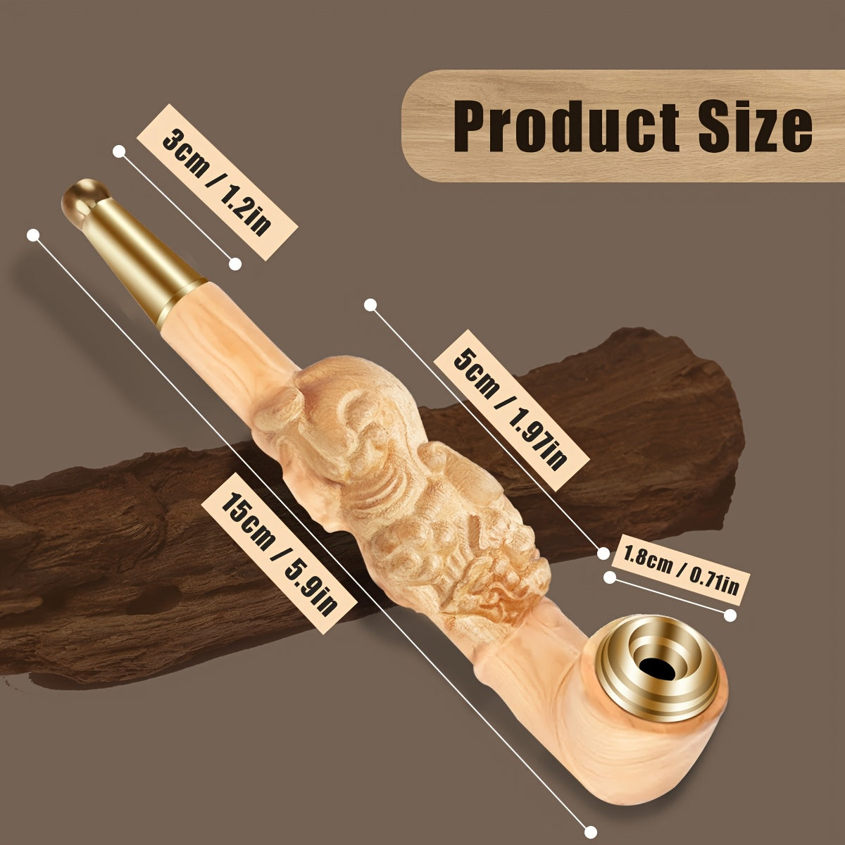 Low Price Last 3 Days！Copper Pot Filter Mouthpiece Smoking Pipe for Tobacco Use - Handcrafted from Wood Dual-purpose Wooden Smoking Tube Detachable and Washable Premium Smoking Tube for A Unique Smoking Experience