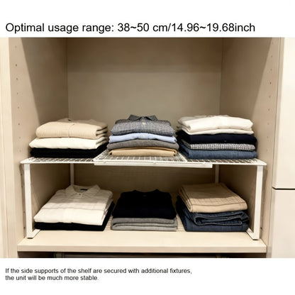 1pc Extendable Wardrobe Shelf, Heavy-Duty Metal Construction, Height-Adjustable to Fit Multiple Cabinets, Vertical Storage Saves Space - A Practical Storage Accessory for Apartment Dwellers
