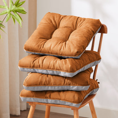 New Year Memory Foam Chair Cushions Set Of 4, Kitchen Chair Cushions with Non-Slip Backing, Seat Cushions for Kitchen Chairs, Indoor Chair Pads with Ties 500gsm