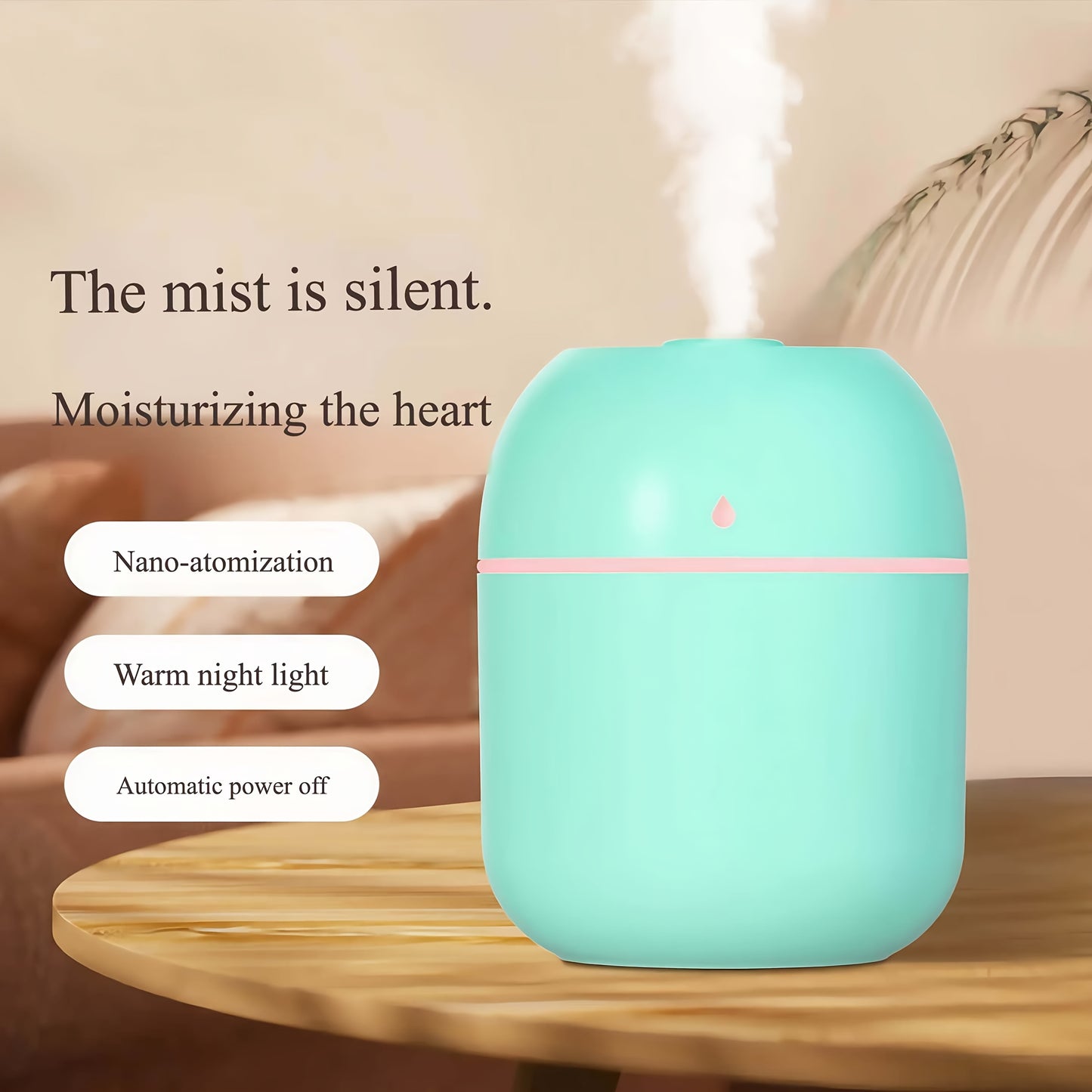 2pcs of Aromatic Mist Humidifier for Refreshing Indoor And Car Air, Promoting Plant Health, And Calming The Body And Mind with a Gentle Mist And Soft Night Light, Featuring Low Noise And Energy-Efficient Design