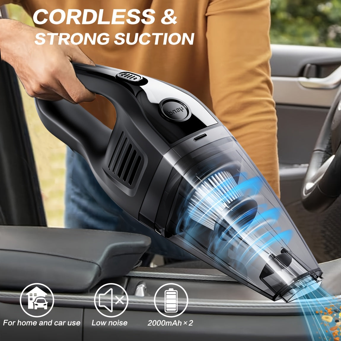 Cordless Vacuum Cleaner, Lightweight Design, Powerful Suction, Large Capacity, Deep Cleaning, Rechargeable, Multi-scenario Cleaning Tool for Home, Kitchen, Car, Office, Etc., Household Vacuum Cleaner, Holiday Gift