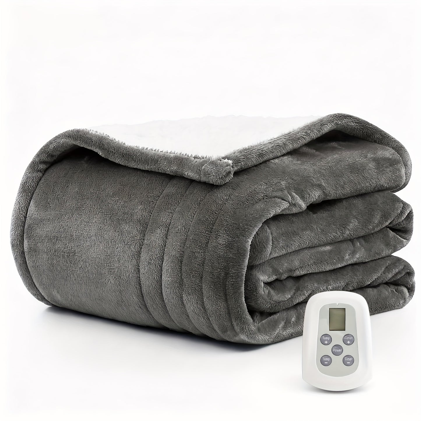 Dual Control Electric Heated Blanket with 10 Heat Levels - 10-Hour Auto Shutoff, Overheat Protection, Fast Heating, Soft Flannel, Machine Washable, 4 Sizes & 4 Colors, Bedroom Gift Blanket