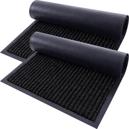 2-Pack Front Door Mat Welcome Floor Mats | Entryway Indoor Outdoor Entrance Doormat, Patio, Porch, Muddy Shoe, Inside Outside Low Profile, Polyester, Machine Made by VOTUDX