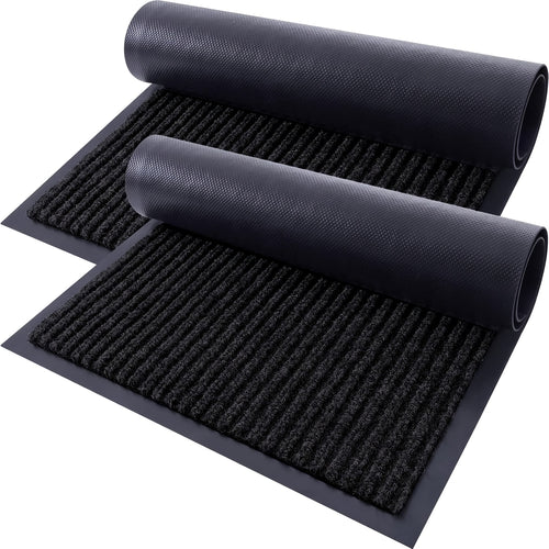 2-Pack Front Door Mat Welcome Floor Mats | Entryway Indoor Outdoor Entrance Doormat, Patio, Porch, Muddy Shoe, Inside Outside Low Profile, Polyester, Machine Made by VOTUDX