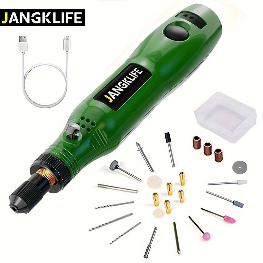 1 Set Mini Cordless Rotary Tool with Li-ion Battery, 3 Rotation Speed 5000rpm-15000rpm, Portable USB Charging, Multi-Purpose Power Rotary Tool with Accessories for Grinding, Sanding, Carving, Polishing, DIY Creations