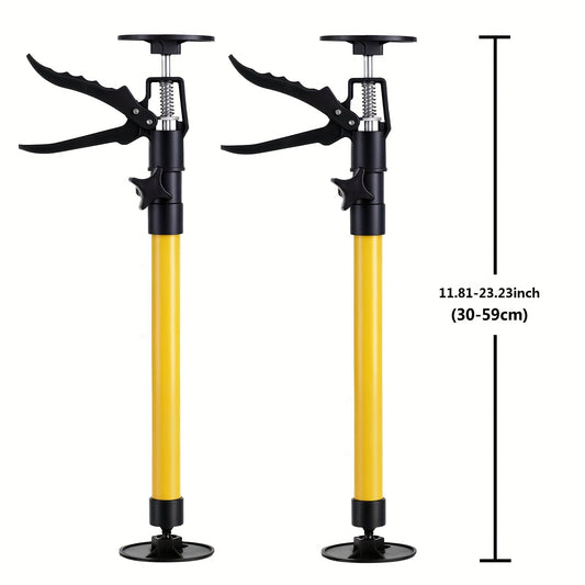 Telescopic Support Rods 2-Pack Third Hand Support System – 11.8–45.3 Inch Adjustable Steel Props, 88 lb Load Capacity, Thickened Base, for Drywall, Cabinet, Panel & Ceiling Installation