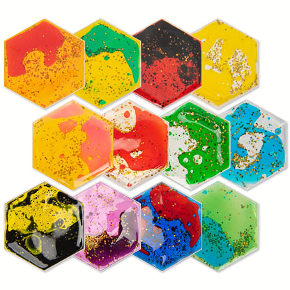 12pcs Liquid Tiles Vinyl Flexible Stickers, Wall Or Floor Decor And Stress Relief (5.9"X 5.9")