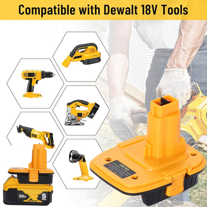 2-Pack/4-Pack DM18D Adapter Fits for Dewalt 18V XRP NiCad NiMh Cordless Tools, for Dewalt 20V Li-ion Battery Or for MK 18V Red Tools Li-ion Battery to Replace for Dewalt 18V NiCad NiMh Battery-Adapter Only, Battery Not Included
