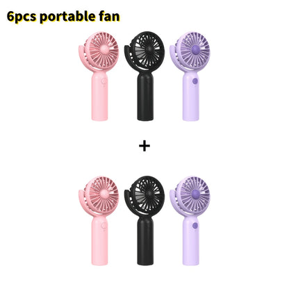 3/6 Pack USB-C Rechargeable Mini Handheld Fan - Features 3 Speed Settings, a Head That Adjusts 180°, And Is Lightweight And Portable, Making It Ideal for Both Indoor And Outdoor Use. A Perfect Gift for Birthdays Or Summer