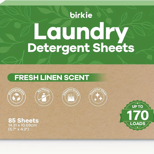 Laundry Detergent Sheets (170 Loads) 85 Sheets, Laundry Sheets Detergent, Liquidless Technology Washer Sheets Detergent, No Plastic Jug Laundry Soap Sheets (Fresh Linen Scent)