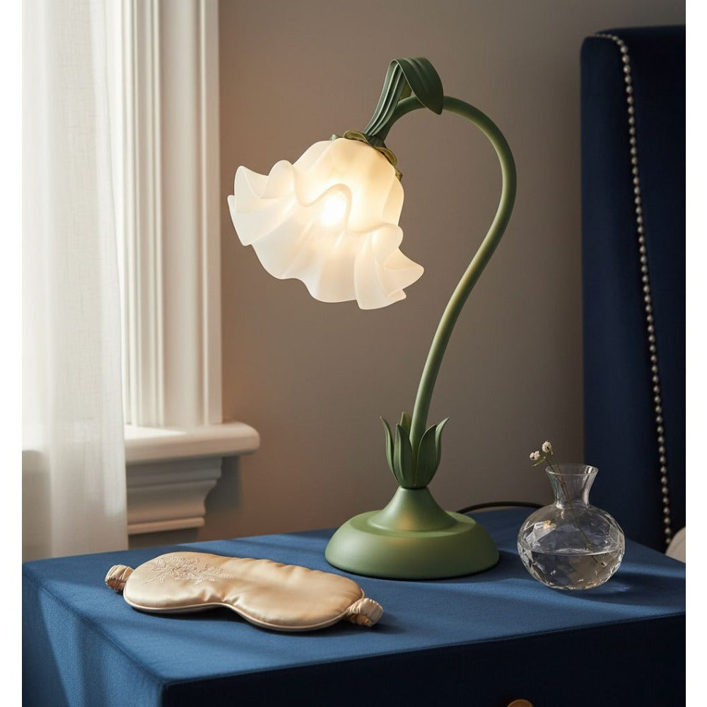 Artisan Crafted Bellflower Table Lamp Heirloom Quality Botanical Decor Premium Finish Dimmable Nightlight for Elevated Spaces