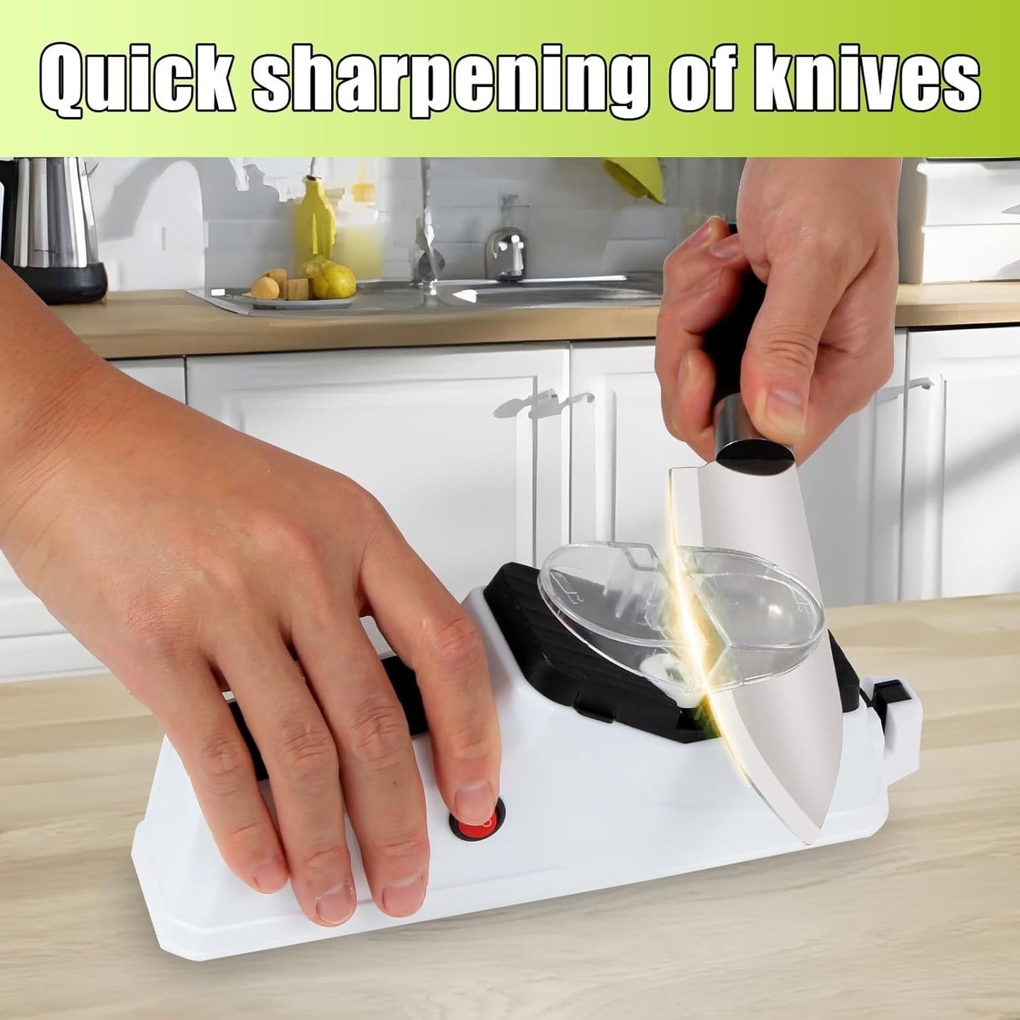 Electric Knife Sharpener with 5 Double-Sided Stones - USB Powered Professional Kitchen Knife Sharpener for Quick Sharpening & Polishing with Protective Cover