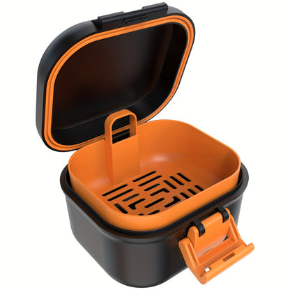 1-Pack Leak-Proof Denture Bath Case with Drainage Basket & Silicone Ring - Portable Travel Denture Cleaner Cup, Pressure-Resistant Denture Storage Container with Safety Buckle for Home & Travel