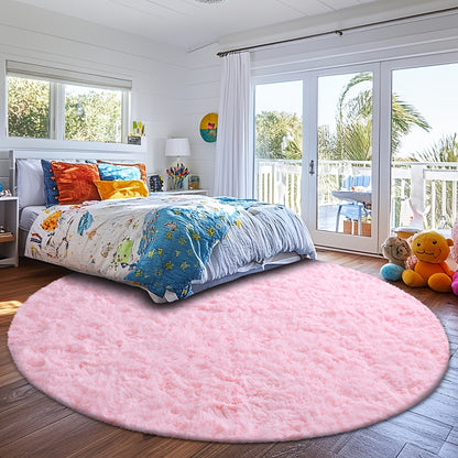 A Cozy Round Shaggy Rug Is Perfect for The Bedroom, While a Soft And Fluffy Round Carpet Is Suitable for The Living Room. It'S Easy to Clean, Comfortable, And Plush Rugs Are Ideal for Home And Room Decor