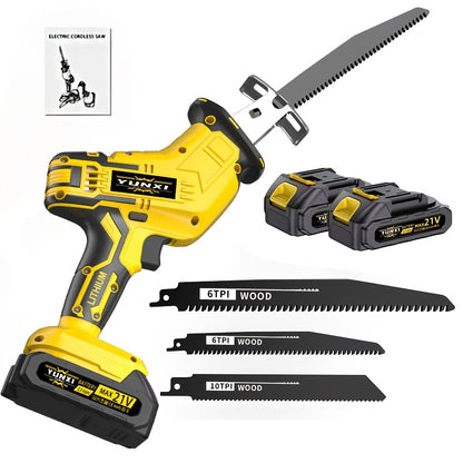 Newly Upgraded Electric Reciprocating Saw, Cordless Design, Optional Large Capacity Battery And Charger, Equipped with Safety Lock Buckle, with Safety Protection Function, Special Tool Discounts, Men's Holiday Gifts