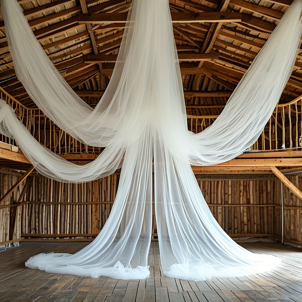 32.8Ft Elegant White Chiffon Draping Fabric Arch Curtain - Lightweight Durable Nylon Wedding Decor for Ceremonies, Receptions, Birthdays, & Bridal Showers Wedding Decorations, Ceremony Backdrop, Reception Decor, Party Backdrop