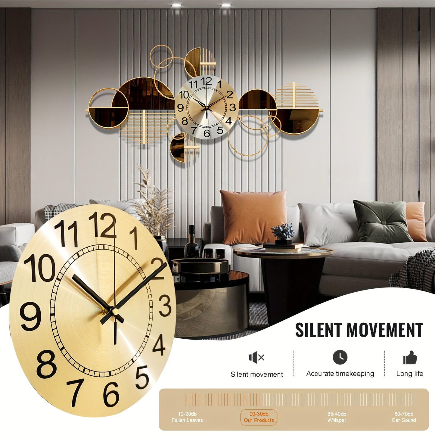 1pc Wall Clock, Metal Irregular Shape, Silent Clock No Ticking, Arched Crown Design, for Living Room Bedroom Decor, 31 X 17 Inch