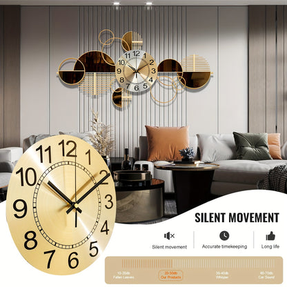 1pc Wall Clock, Metal Irregular Shape, Silent Clock No Ticking, Arched Crown Design, for Living Room Bedroom Decor, 31 X 17 Inch