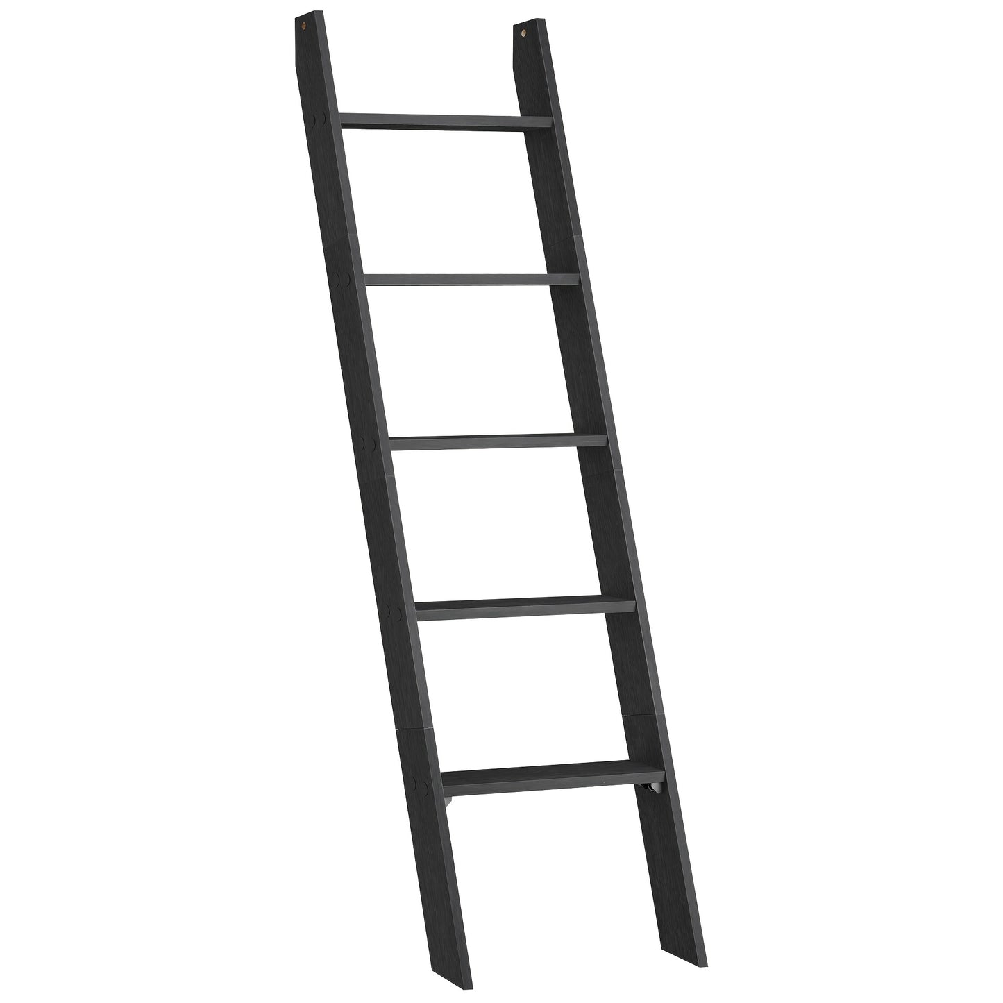 5-Tier Modern Farmhouse Blanket Ladder Shelf with Freestanding Wood Ladder Rack - Maroon Brown Storage Shelf Suitable for Living Room, Space-Saving Furniture for Blankets, Books, Decor, Bedside or Organization, Towel Racks
