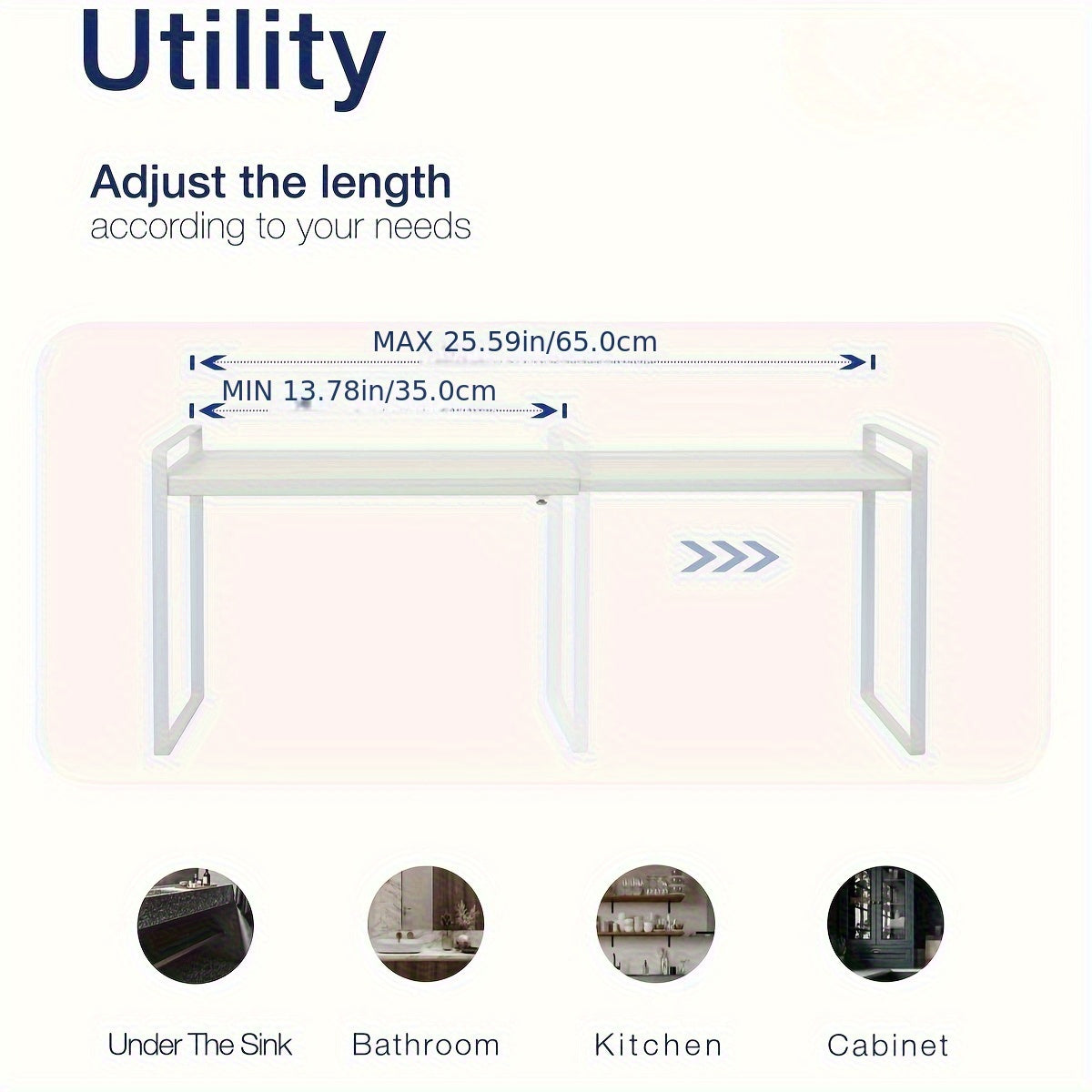 Cabinet Shelf Expandable Height Adjustable Organizer Riser for Kitchen Cabinet Pantry Cupboard Under Sink Countertop Organization Storage Space Saver Stackable Heavy Duty Metal, White/Black, for Christmas Gifts, Standing Shelf, Standing Shelf