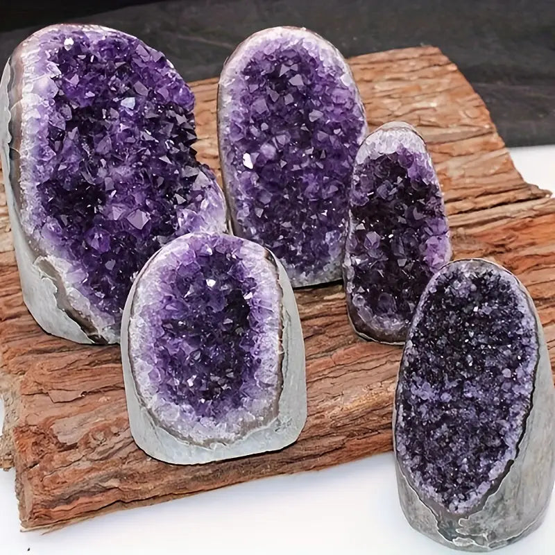 Amethyst Crystal Cave Cluster Natural Uruguayan Polished Edges Geode Home Office Decor Meditation Healing Crystal Birthday Holiday Hanukkah Thanksgiving Gift